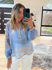 Rosalie Blouse- Blue