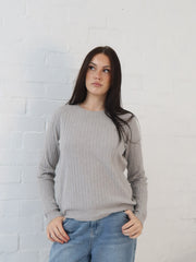 Adison Knit Top- Grey