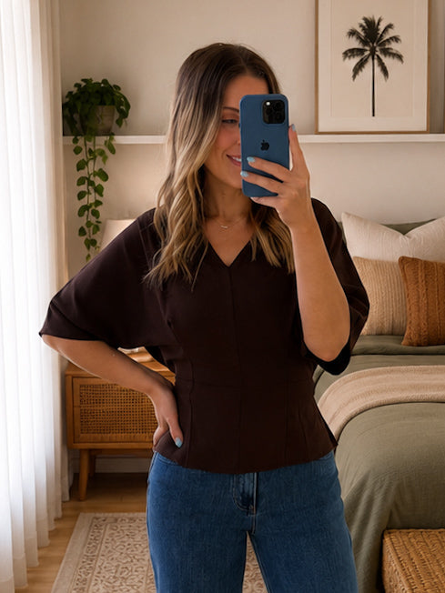 Henley Top- Chocolate