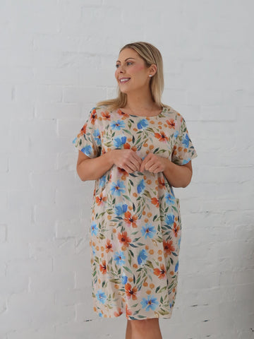 Kate Dress- Orange Floral