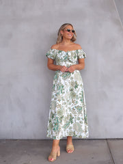 Estella Dress - Green Floral