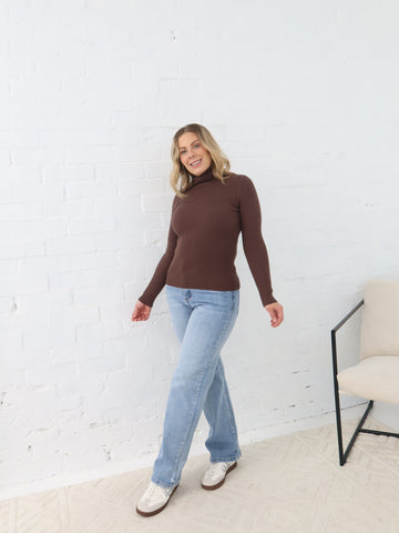 Angelique Turtleneck Knit- Espresso