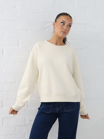 Gracie Relaxed Crew - Ecru