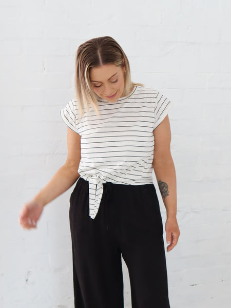 Charm Tee - White/Black