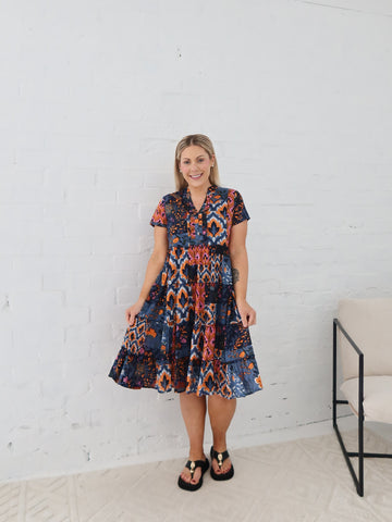 Saige Dress- Navy Floral