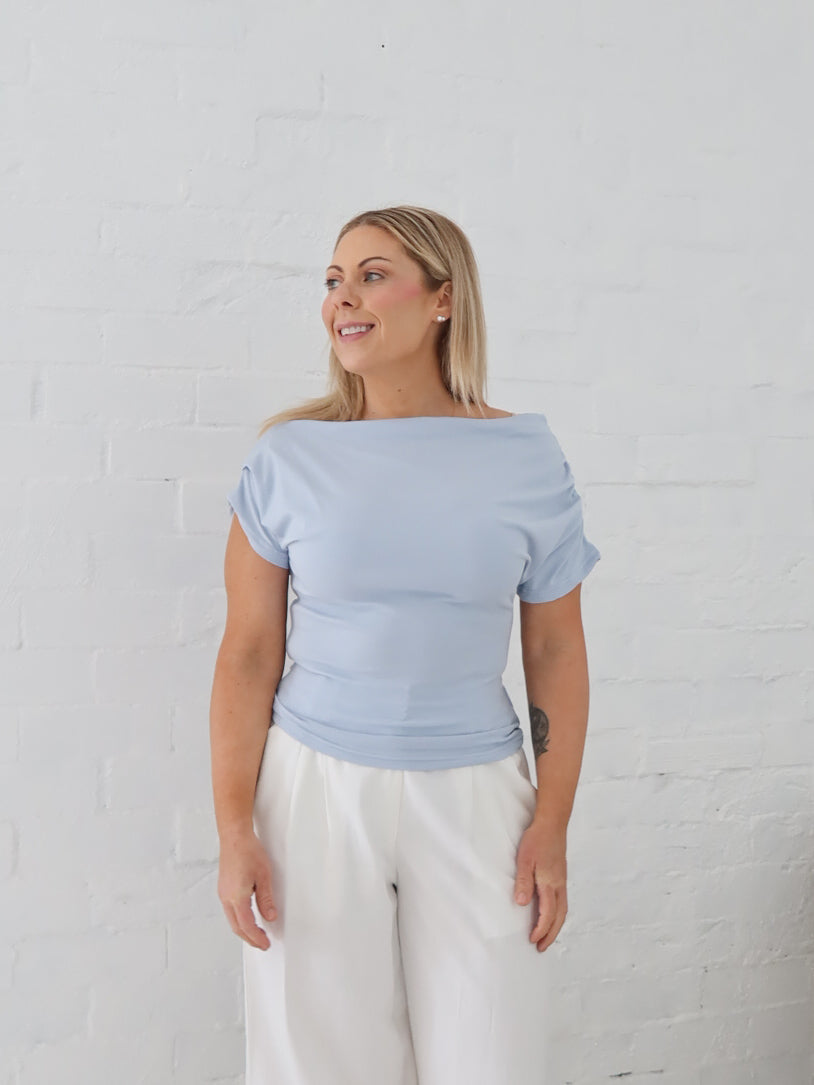Nora Top- Powder Blue