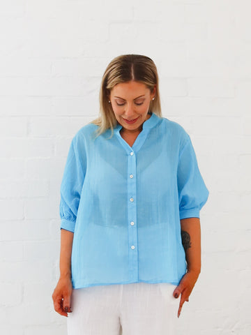 Mimi Blouse - Cool Water