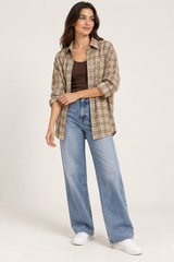 Plait Shirt- Mocha