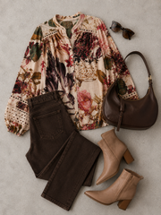 Bloom Shirt- Beige Floral