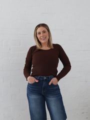 Selma Knit Top - Chocolate