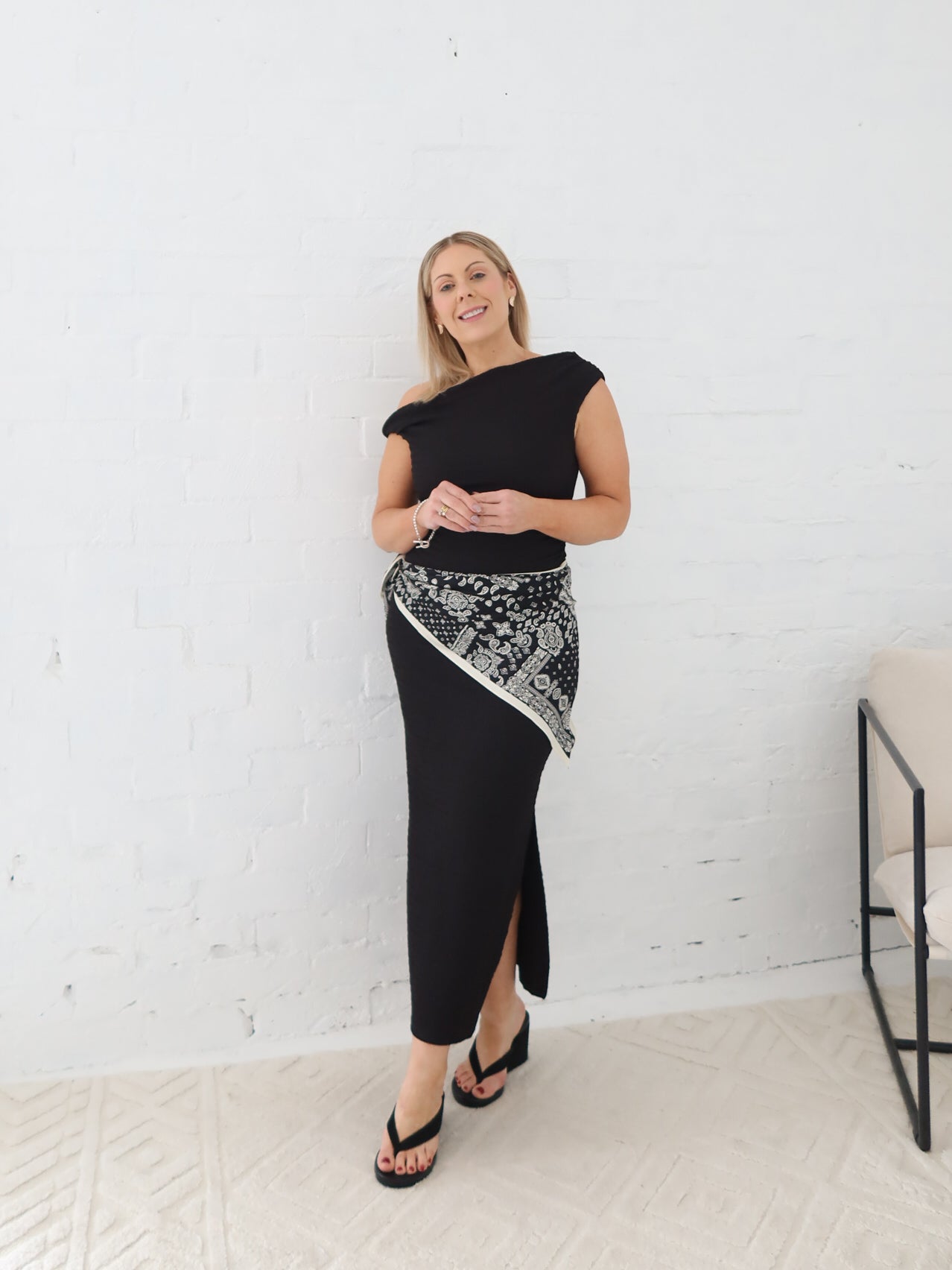 Blythe Scarf- Multi Black