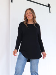 Sarah Long Sleeve Top - Black