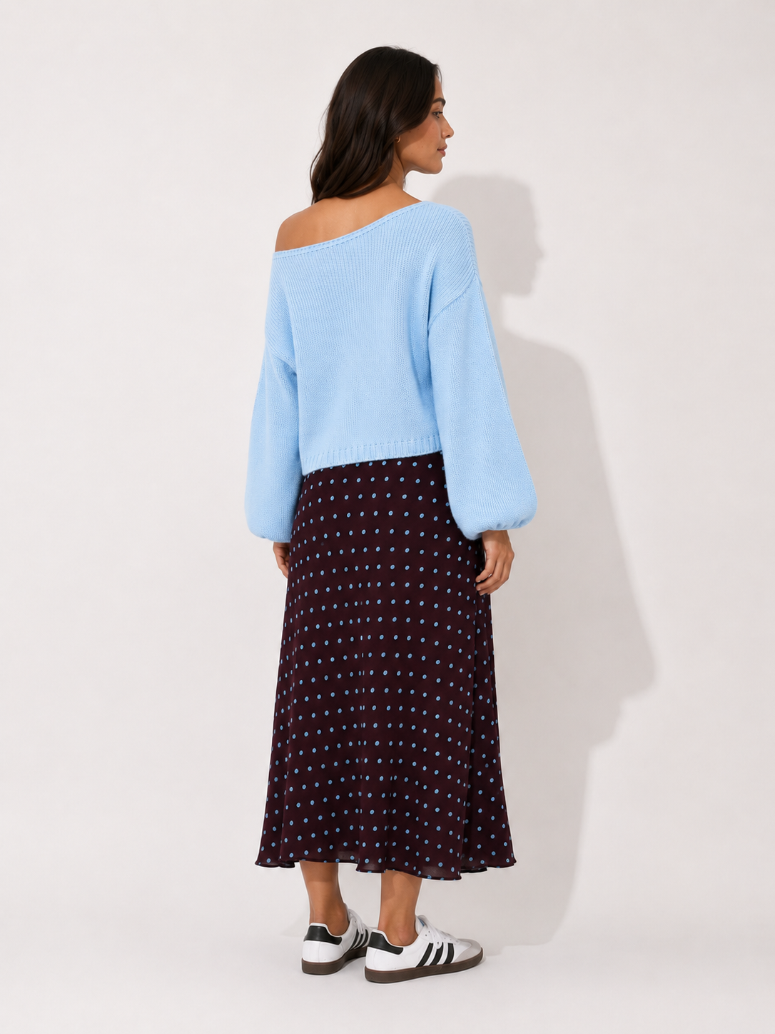 Polka Dot Skirt- Plum