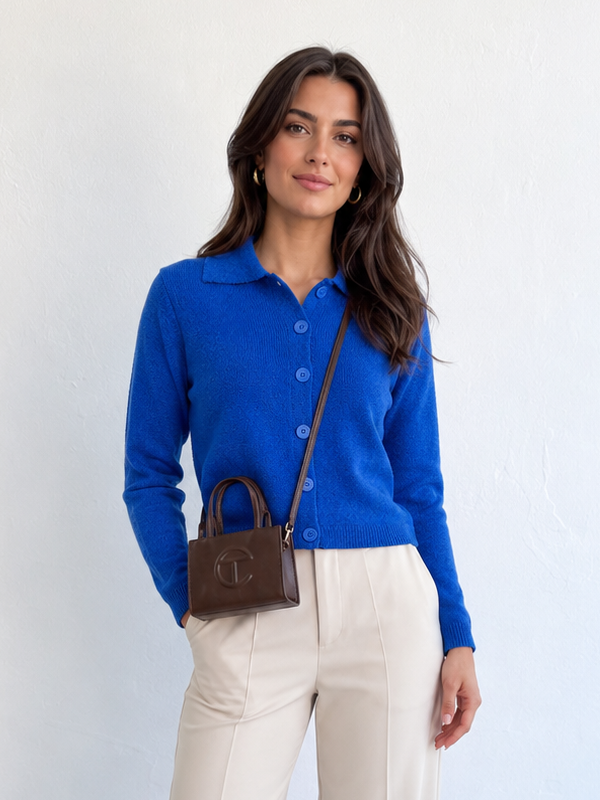 Esme Knit Top- Cobalt
