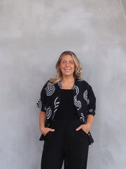 Mimi Blouse - Black Swirl