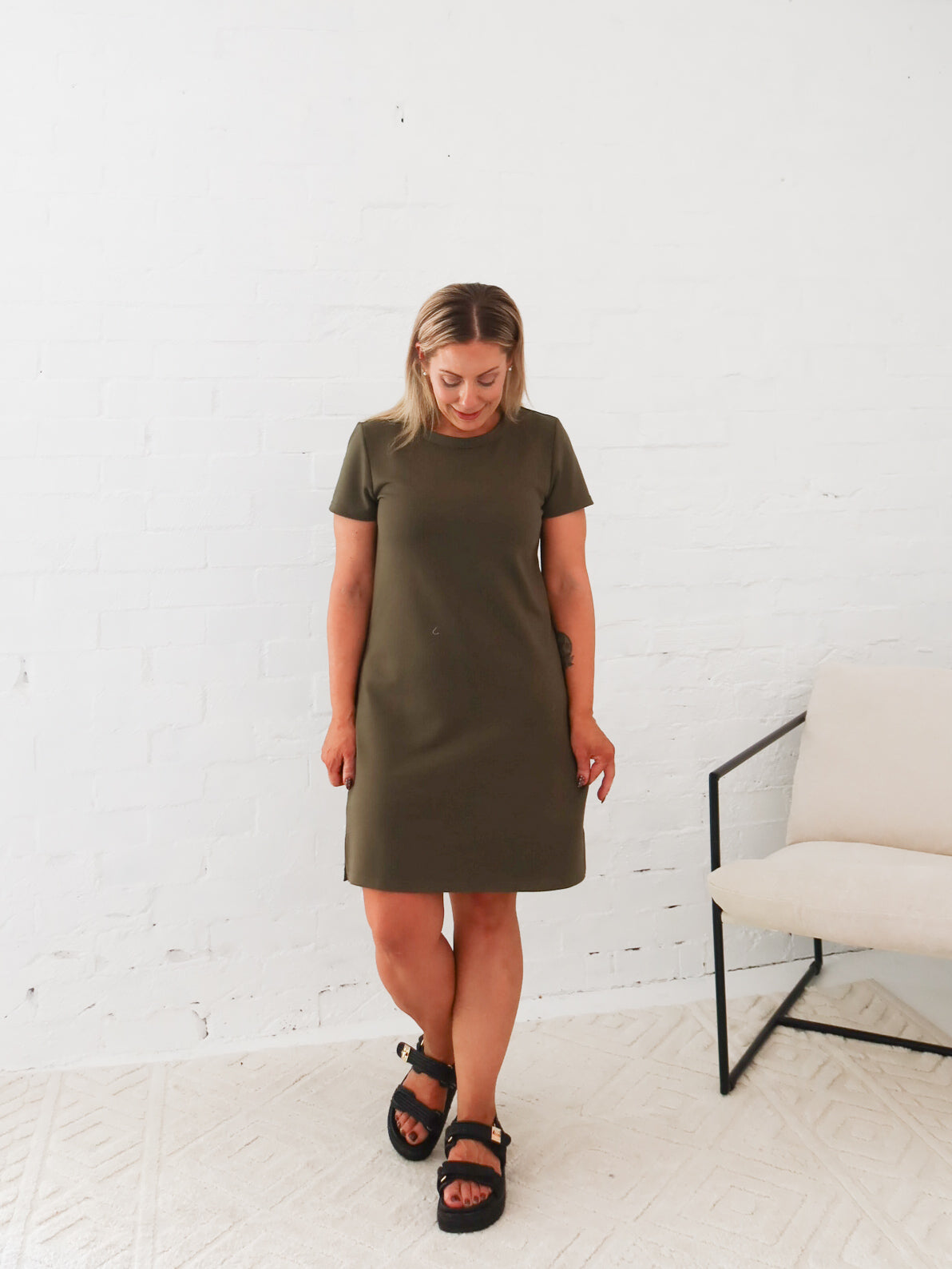 Ultimate School Run Dress- Khaki