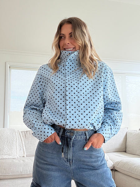 Polka Dot Jacket- Blue