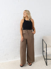 Andie Linen Pants - Mocha