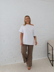 Myra Off Shoulder Tee- White