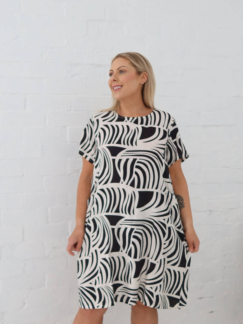 Kate Dress- Multi Black