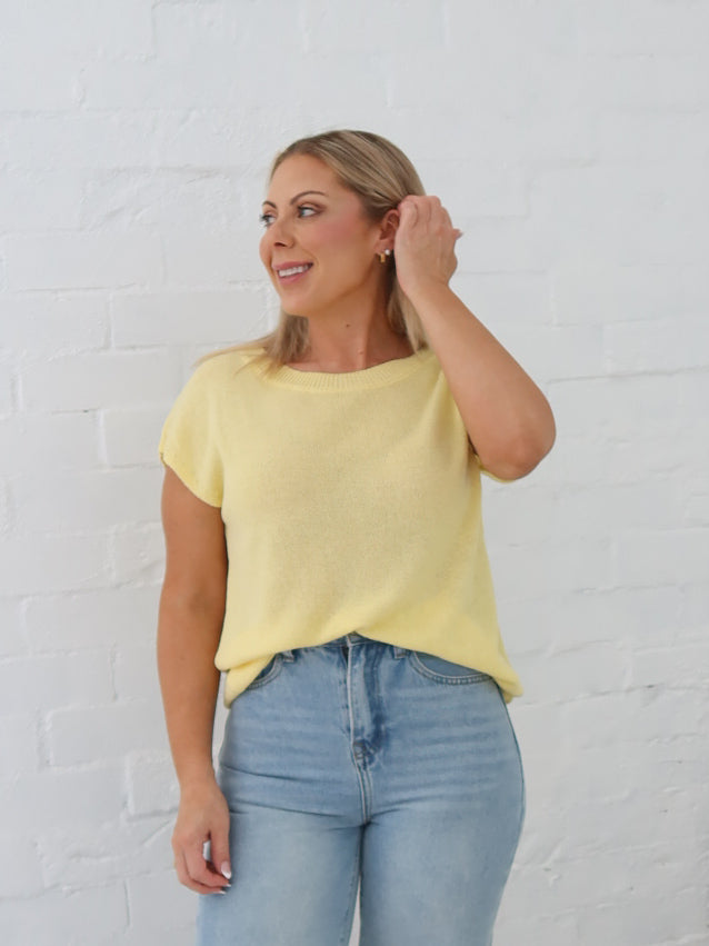 Ella Knit Top- Lemon