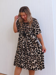 Sierra Dress - Beige Leopard