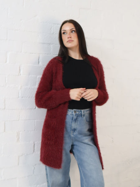 Flossy Cardigan- Burgundy
