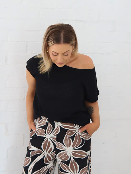 Ella Knit Top- Black