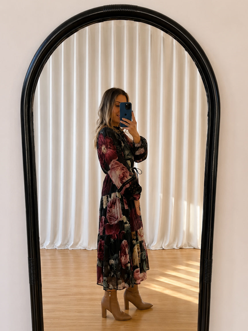 Bloom Dress- Black Floral