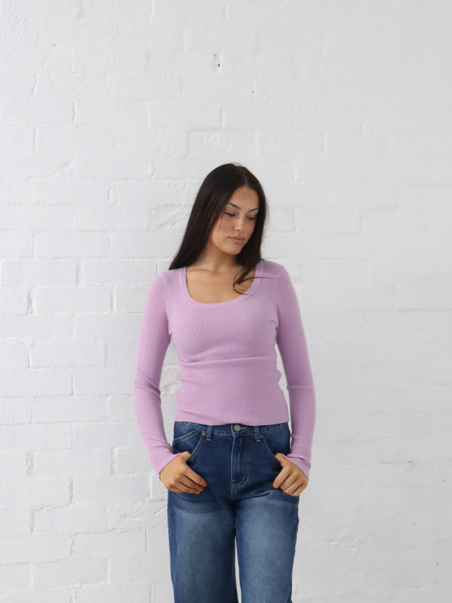 Selma Knit Top - Lilac