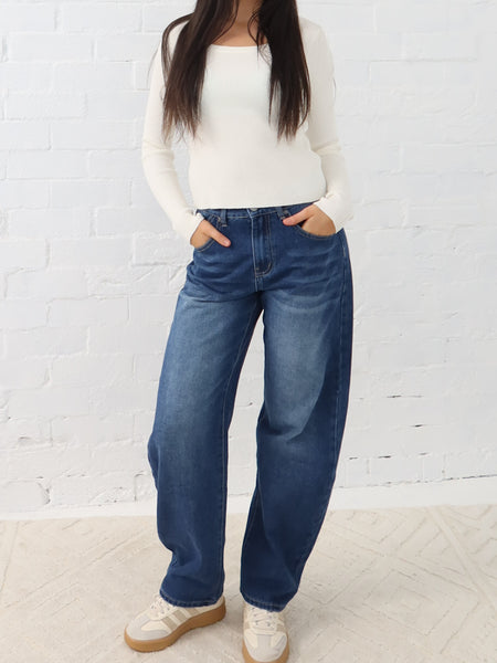 Atlas Barrel Jeans- Dark