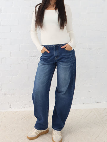 Atlas Barrel Jeans- Dark