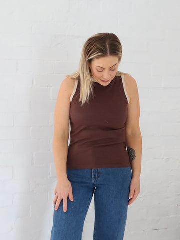 JoJo Knit Tank - Brown