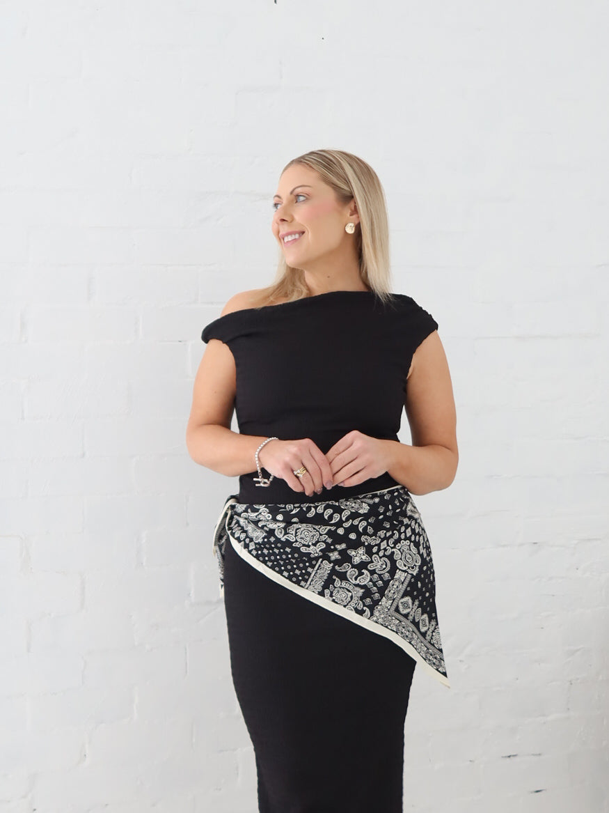 Blythe Scarf- Multi Black