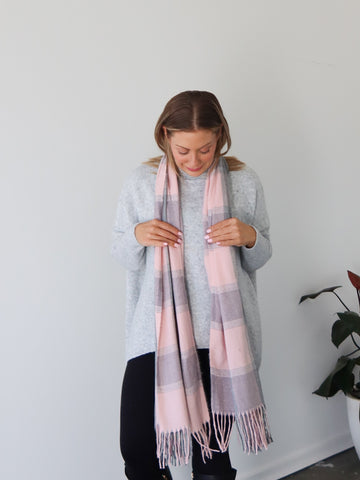 Maddie Scarf - Pink/Grey