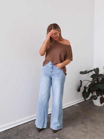 Mariah Knit Top - Coffee