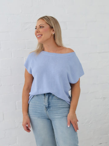 Ella Knit Top- Blue