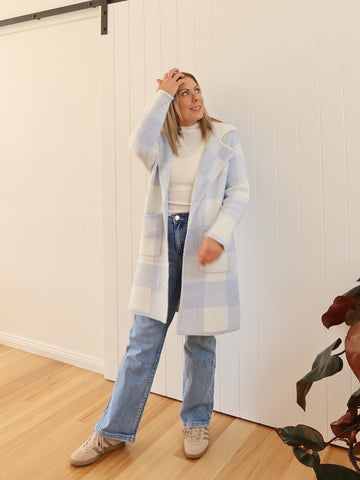 Jimmy Check Cardigan - Blue