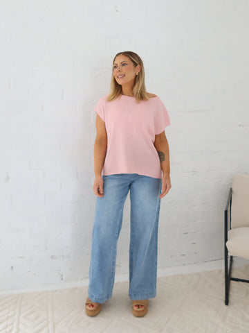 Ella Knit Top- Pink
