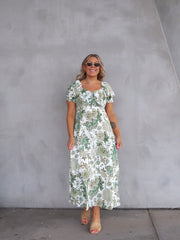 Estella Dress - Green Floral