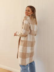 Jimmy Check Cardigan - Beige