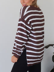 Taryn Knit - Chocolate/White