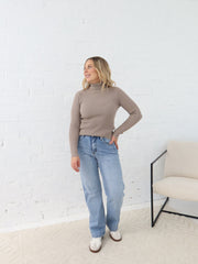 Angelique Turtleneck Knit- Mushroom