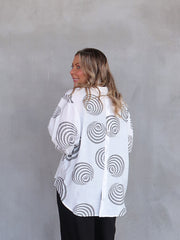 Mimi Blouse - White Swirl