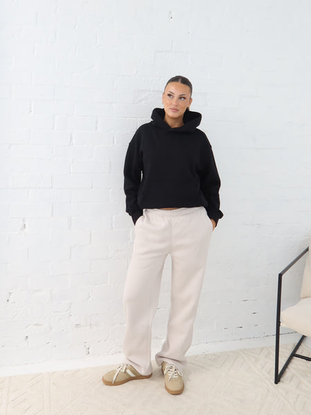 Chase Wide Leg Track Pants - Bone