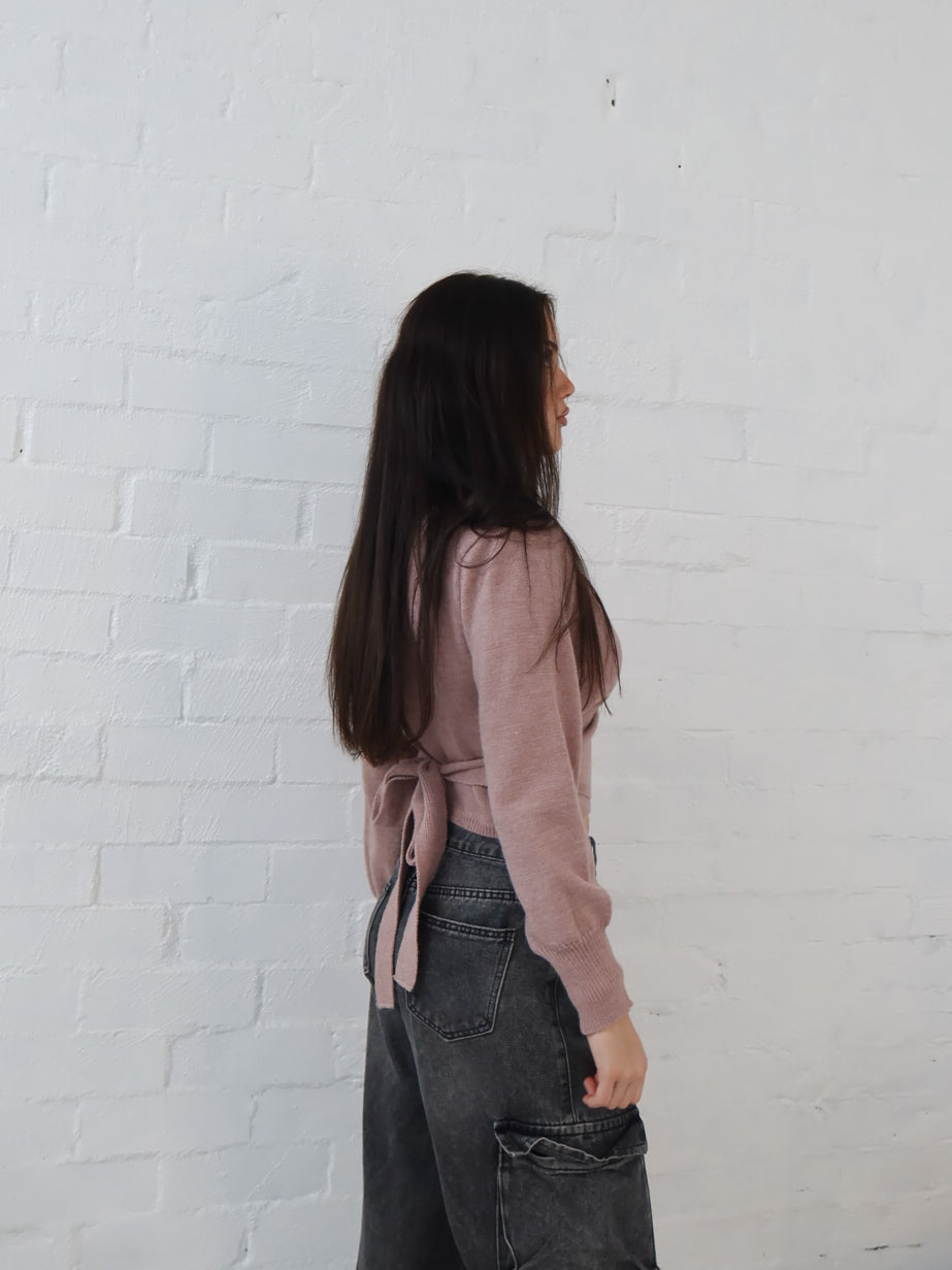 Dixie Wrap Top- Dusty Pink