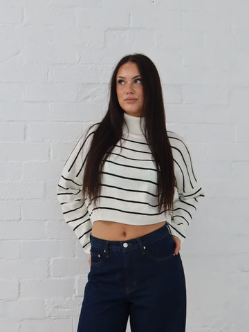 Fran Knit - Cream Stripe