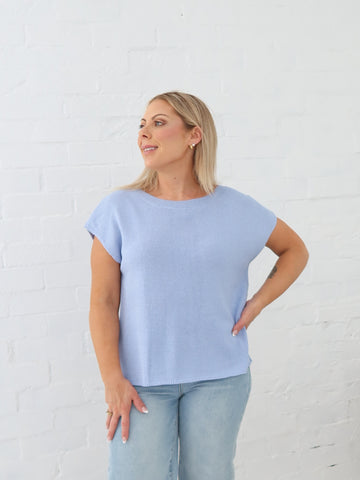 Ella Knit Top- Blue