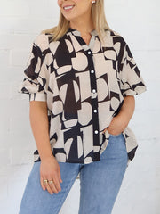 Mimi Blouse - Multi Beige