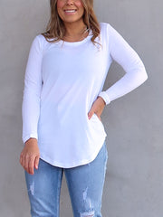 Megan Long Sleeve Top - White